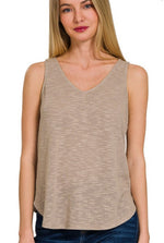 V Neck Lightweight Slub Tank