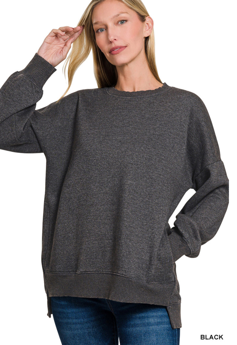 Acid -Washed Hi-Low Sweatshirt-New Colors!