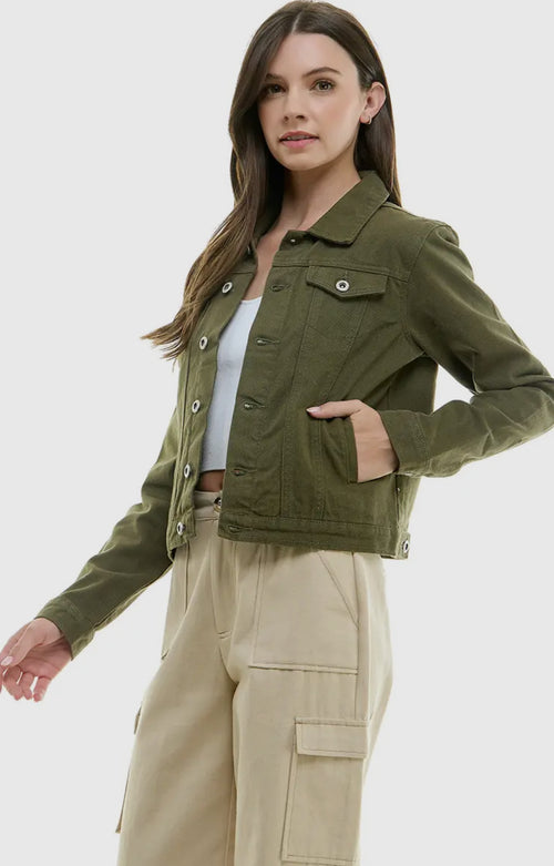 Olive Green Jean Jacket