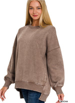 Acid -Washed Hi-Low Sweatshirt-New Colors!