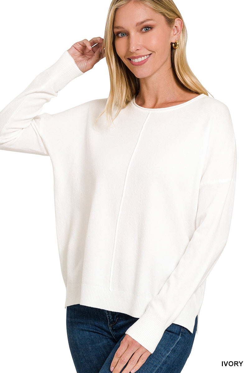 Lightweight Center Seam Sweater in Assorted Colors