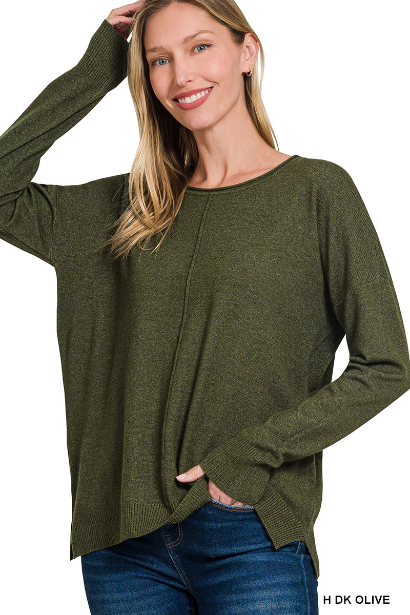 Lightweight Center Seam Sweater in Assorted Colors