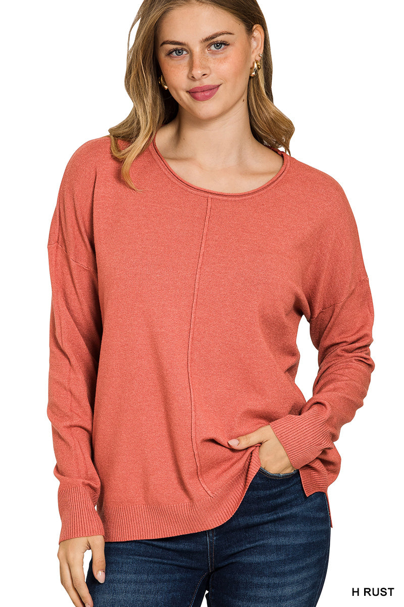 Lightweight Center Seam Sweater in Assorted Colors