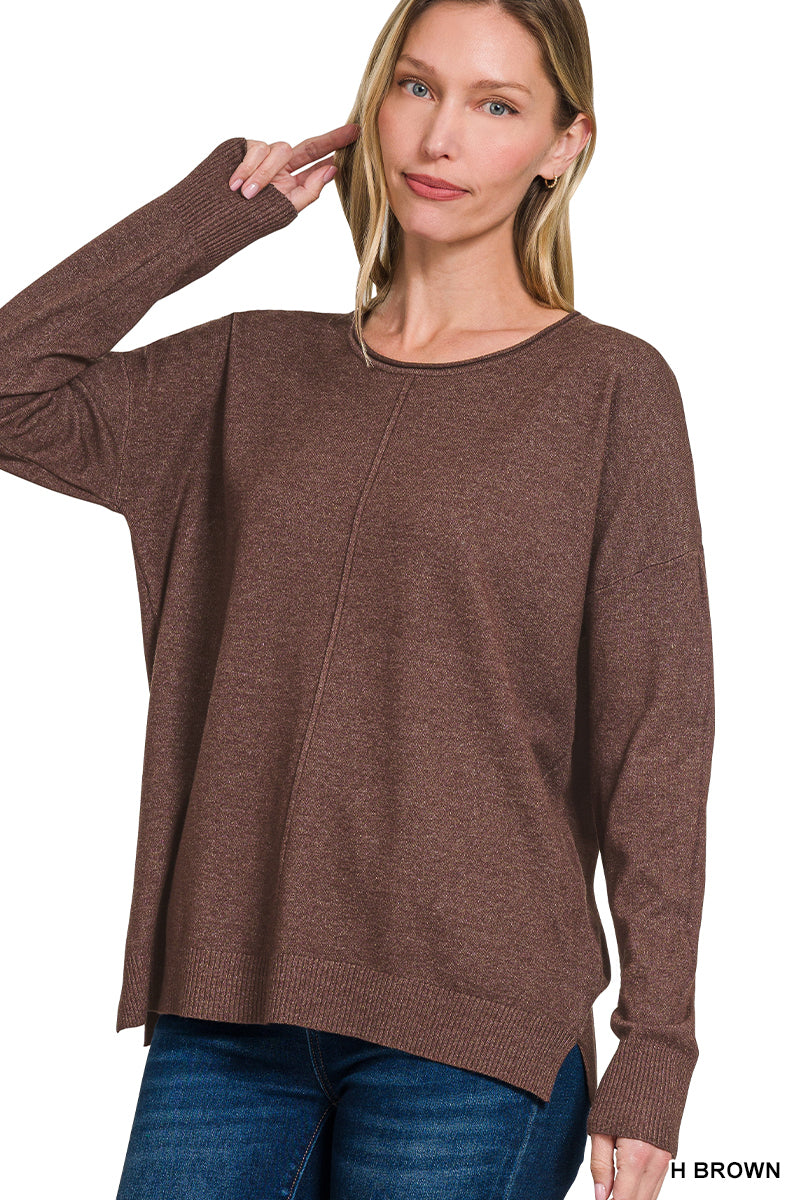 Lightweight Center Seam Sweater in Assorted Colors