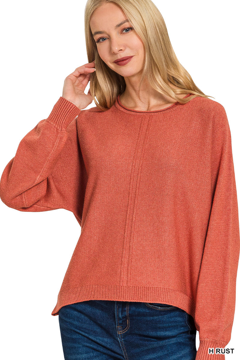 Front Seam Hi-Lo Sweater (in 6 colors!)
