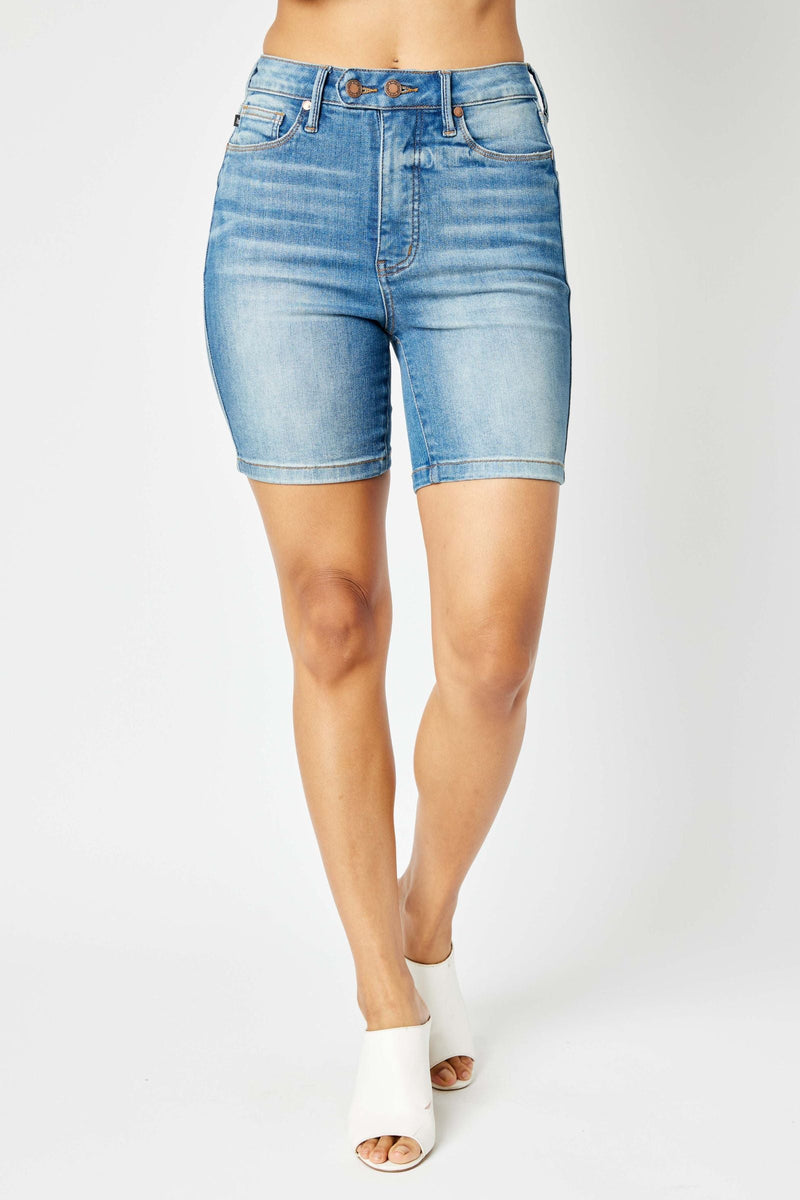 Judy Blue High Waist Double Button Bermuda Shorts