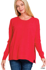 Lightweight Center Seam Sweater in Assorted Colors