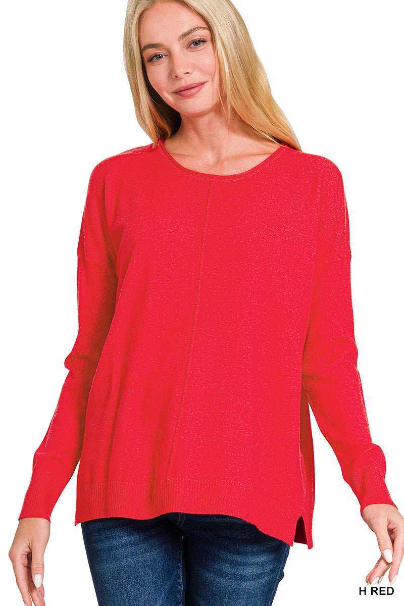Lightweight Center Seam Sweater in Assorted Colors
