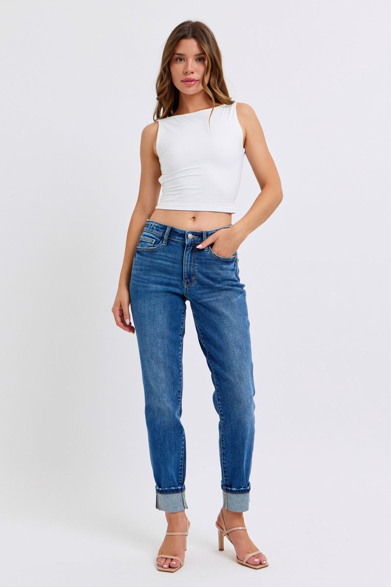 Judy Blue Vintage Wash Boyfriend Jeans