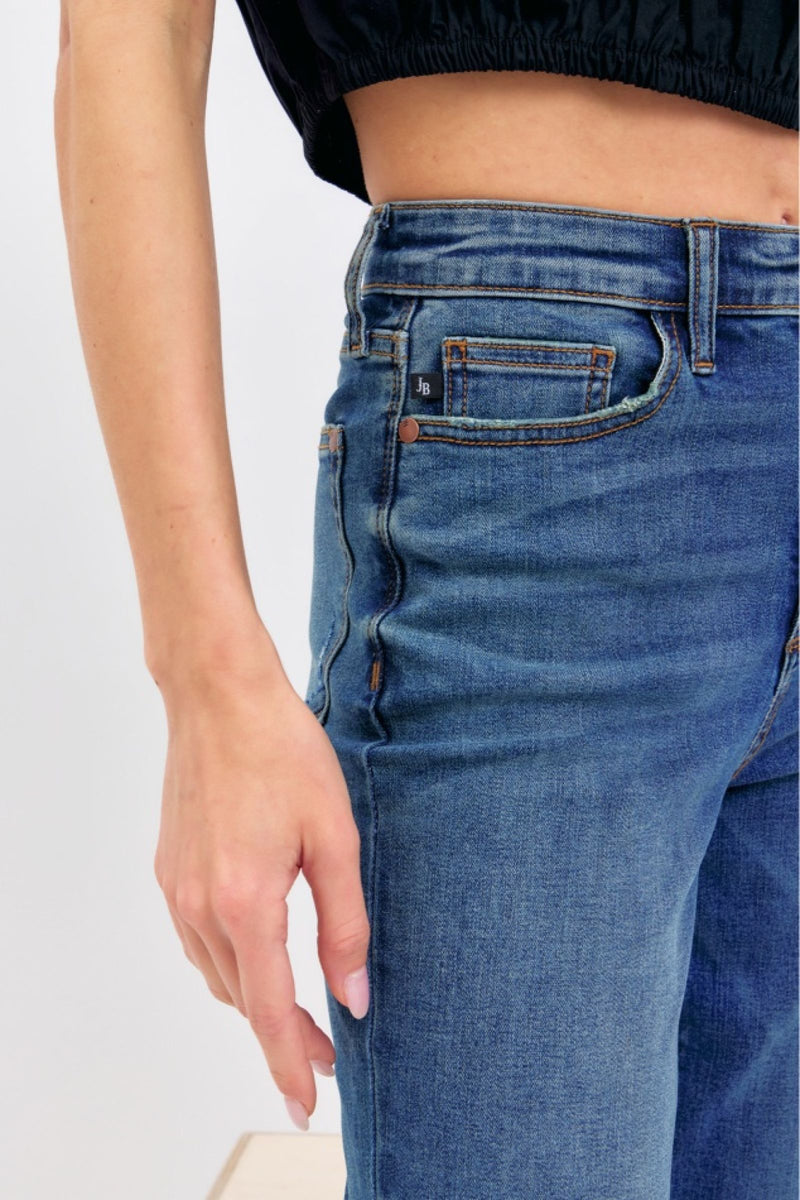 Judy Blue High Waist Straight Fit Dark Wash Jeans