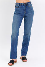 Judy Blue High Waist Straight Fit Dark Wash Jeans