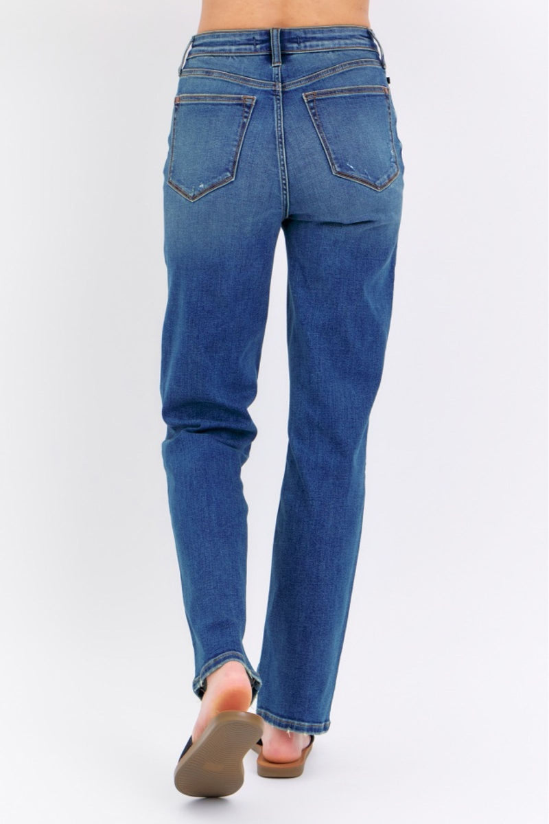 Judy Blue High Waist Straight Fit Dark Wash Jeans