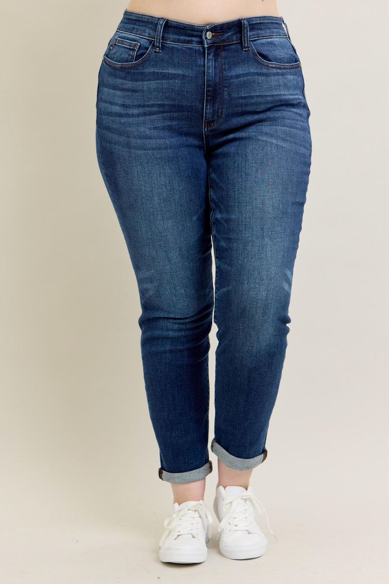 Plus Judy Blue Cuffed Slim Fit Jeans