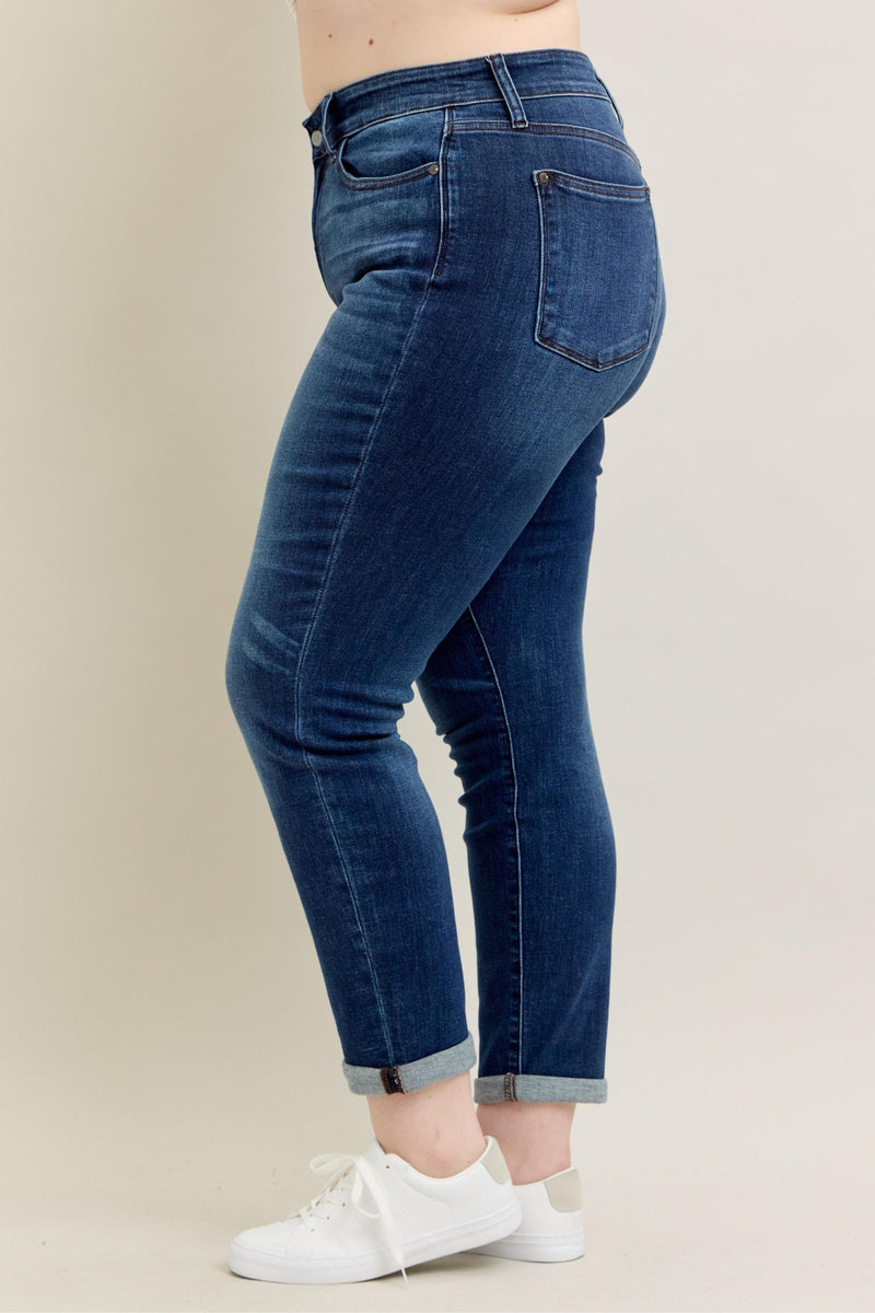 Plus Judy Blue Cuffed Slim Fit Jeans