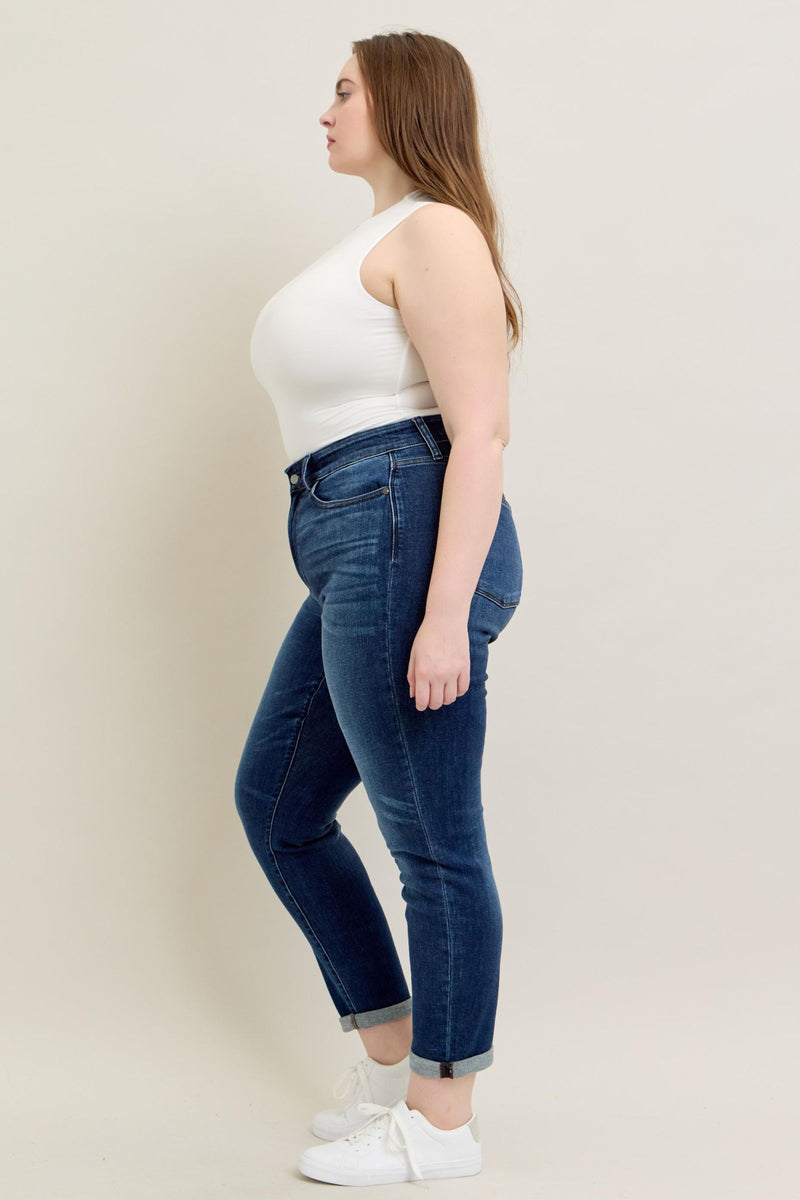 Plus Judy Blue Cuffed Slim Fit Jeans