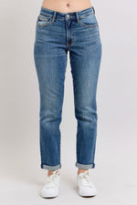 Judy Blue Mid Rise Vintage Wash Boyfriend Jeans