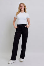 Judy Blue High Waist Cargo Wide Leg Straight Jeans