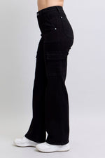 Judy Blue High Waist Cargo Wide Leg Straight Jeans