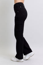 Judy Blue High Waist Cargo Wide Leg Straight Jeans