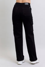 Judy Blue High Waist Cargo Wide Leg Straight Jeans