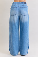 Judy Blue High Waist Wilhemina Elastic Waistband & Side Panel Denim Jeans