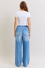 Judy Blue High Waist Wilhemina Elastic Waistband & Side Panel Denim Jeans