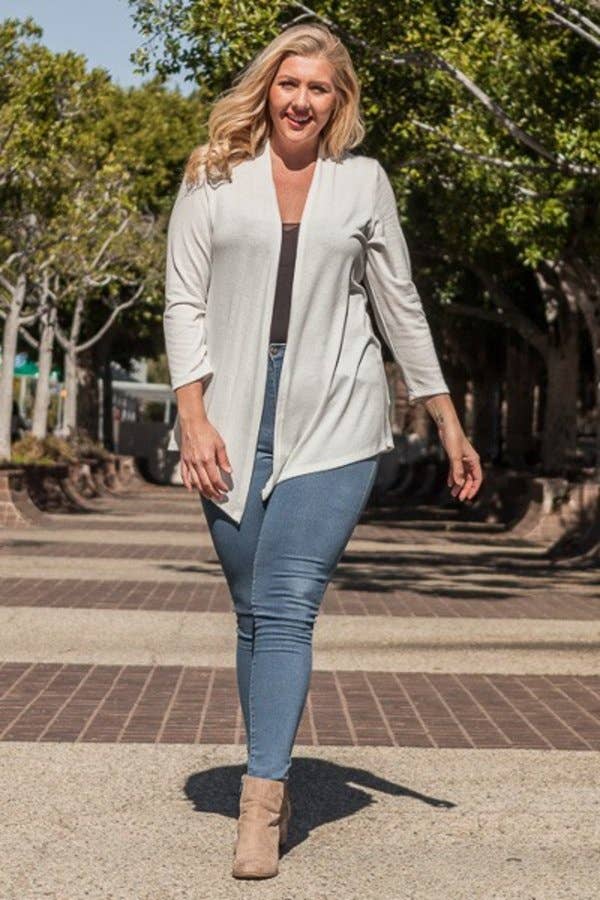 White Cardigan in Plus