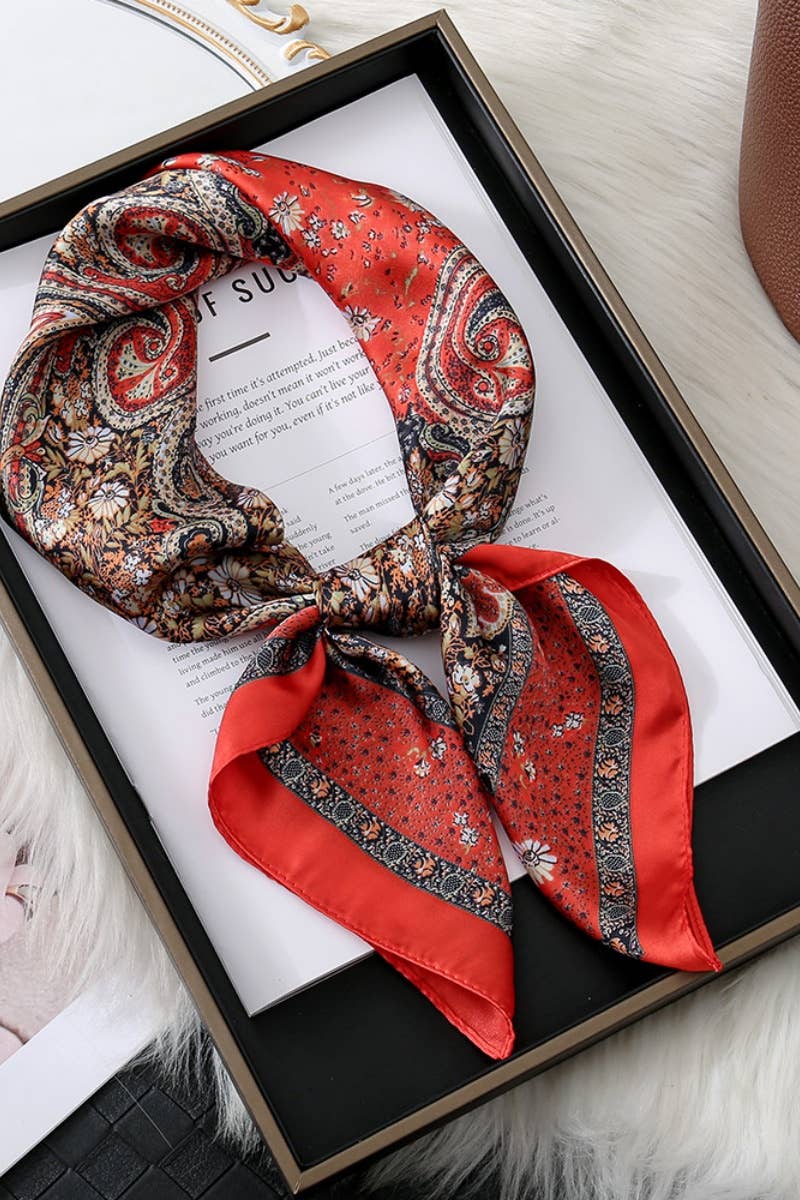 Paisley Print Silk Square Scarf – Vintage Style – #SmallTownGirl