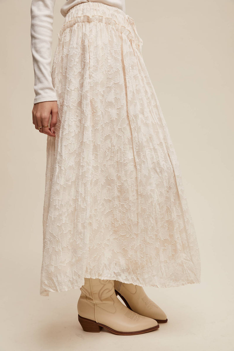 Floral Textured Maxi Skirt