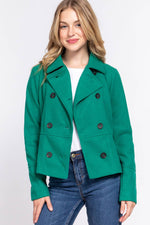 Double Breasted Cropped Pea Coat