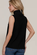 Sleeveless Turtleneck Soft Knit Top