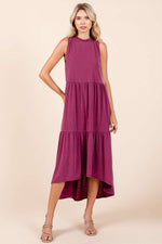 Ruffled Tiered Magenta Dress