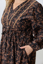 Floral Print Knee Length Plus Dress