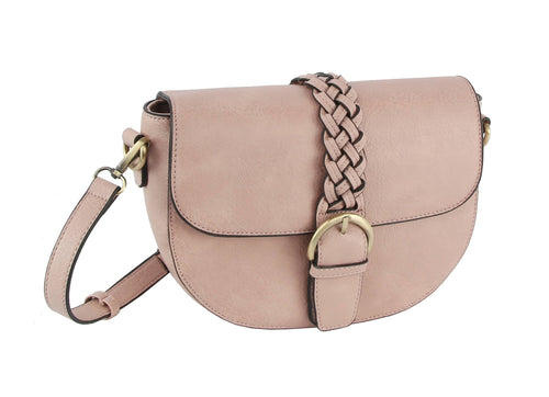 Blush Crossbody Braid Detail Purse