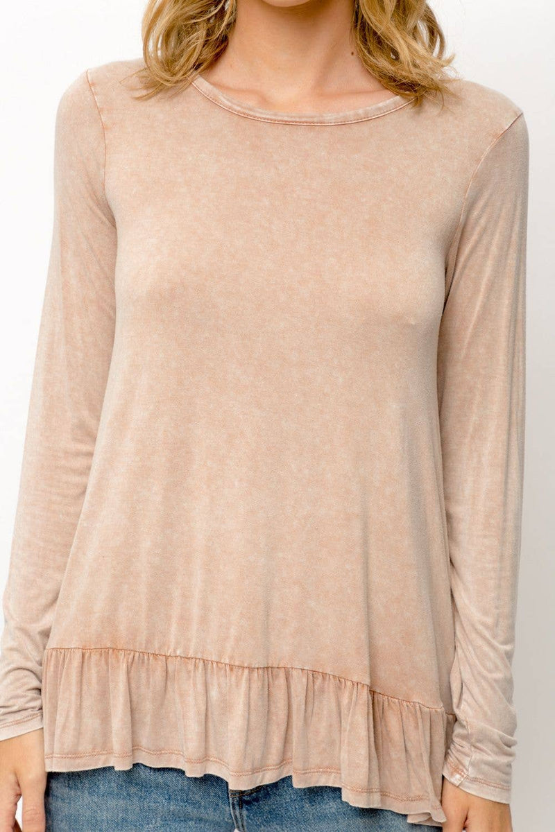 Ruffle Hem Top in Rust or Blush