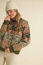 Green Alpine Design Sweater