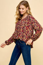 Floral Printed Long Sleeve Top