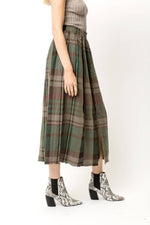 Olive Plaid Skirt