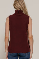Sleeveless Turtleneck Soft Knit Top