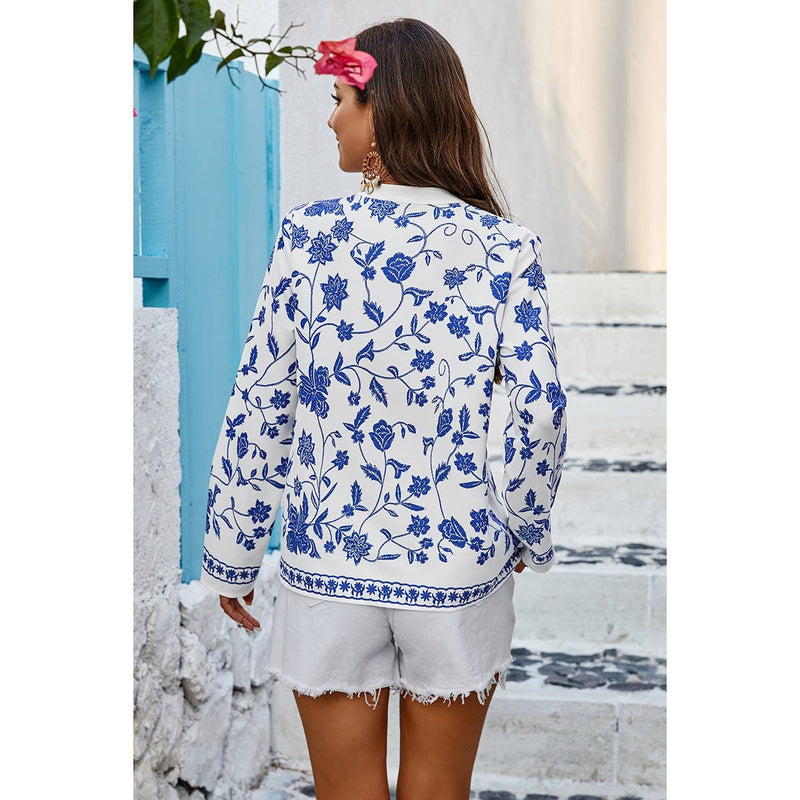 Relaxed Fit V-Neck Blouse