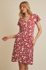 Surplice Ruffle Floral Dress