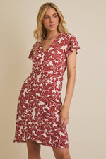 Surplice Ruffle Floral Dress