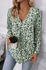 Polka Dot Button Blouse