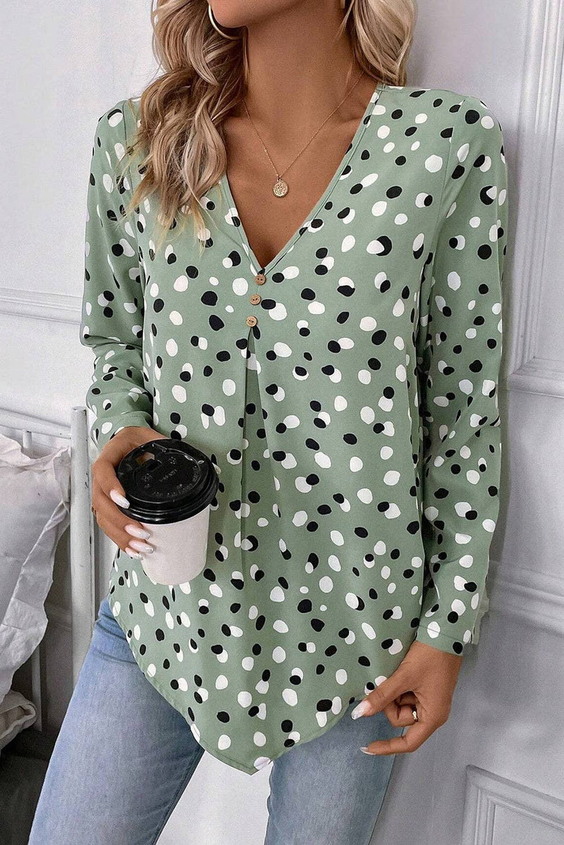 Polka Dot Button Blouse