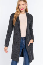 Long Notched Collar Cardigan/Jacket