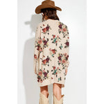 Casual Floral print Knit Cardigan