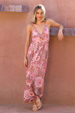 Pink Patchwork Maxi Dress