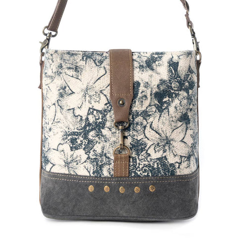 Frostbloom Vintage Shoulder Bag for Women in teal with floral
