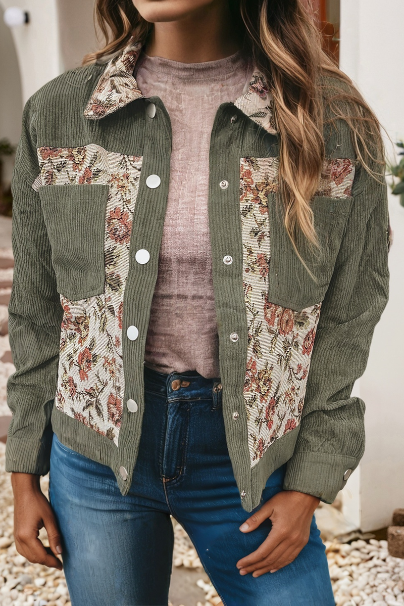 ✨RESTOCKED✨ Corduroy Floral Patchwork Tapestry Jacket