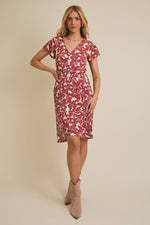 Surplice Ruffle Floral Dress